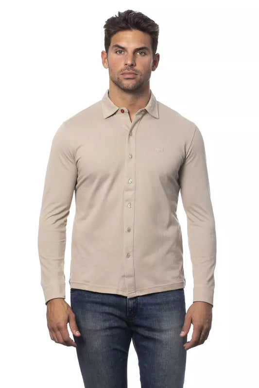 Camisa de hombre de algodón beige Verri