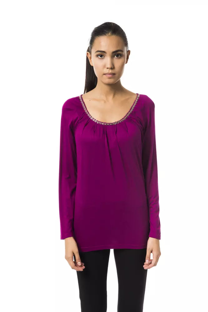 BYBLOS Top de viscosa morado para mujer