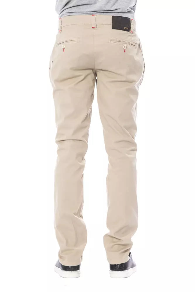 Pantalón de hombre de algodón beige Verri