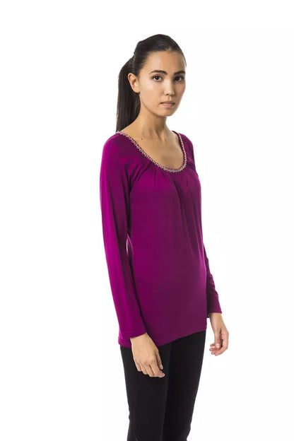 BYBLOS Top de viscosa morado para mujer