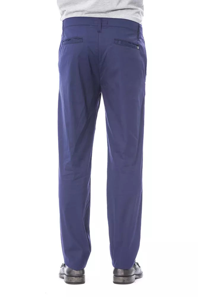 Pantalón chino ajustado de algodón azul Verri para hombre