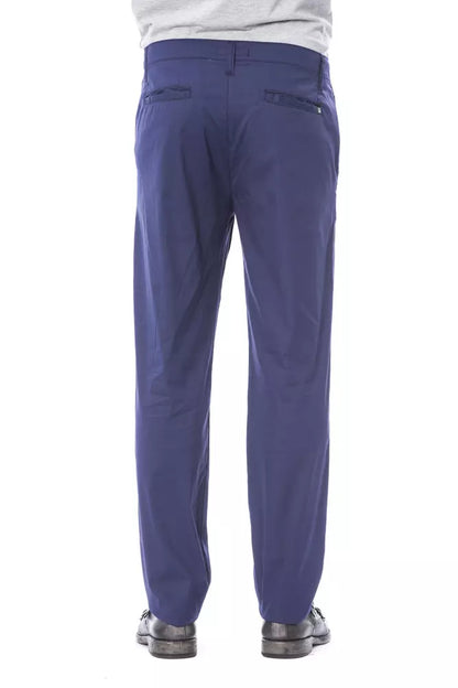 Pantalón chino ajustado de algodón azul Verri para hombre
