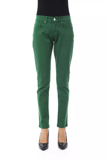 Pantalones de algodón verde para mujer BYBLOS