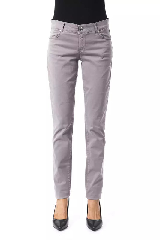 Pantalones de algodón gris BYBLOS para mujer