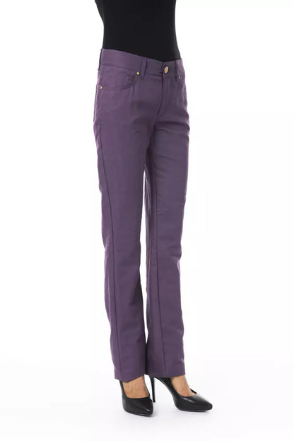 Pantalón de mujer BYBLOS de algodón morado