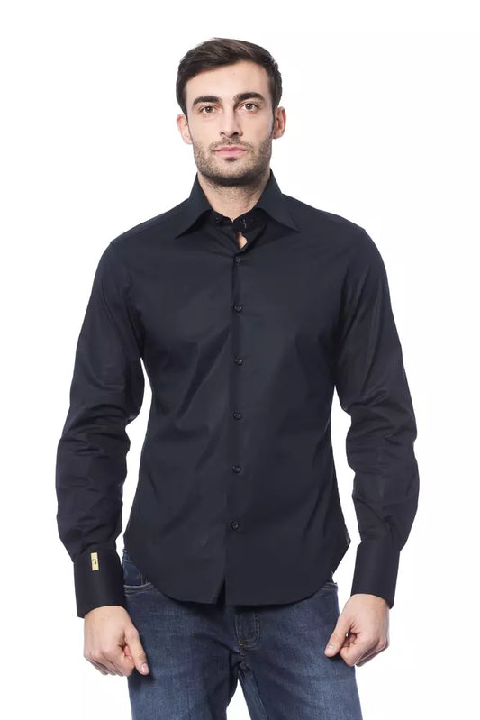 Camisa de algodón azul para hombre de Billionaire Italian Couture