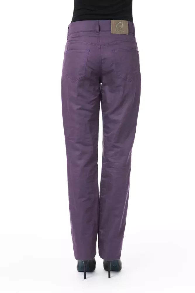 Pantalón de mujer BYBLOS de algodón morado