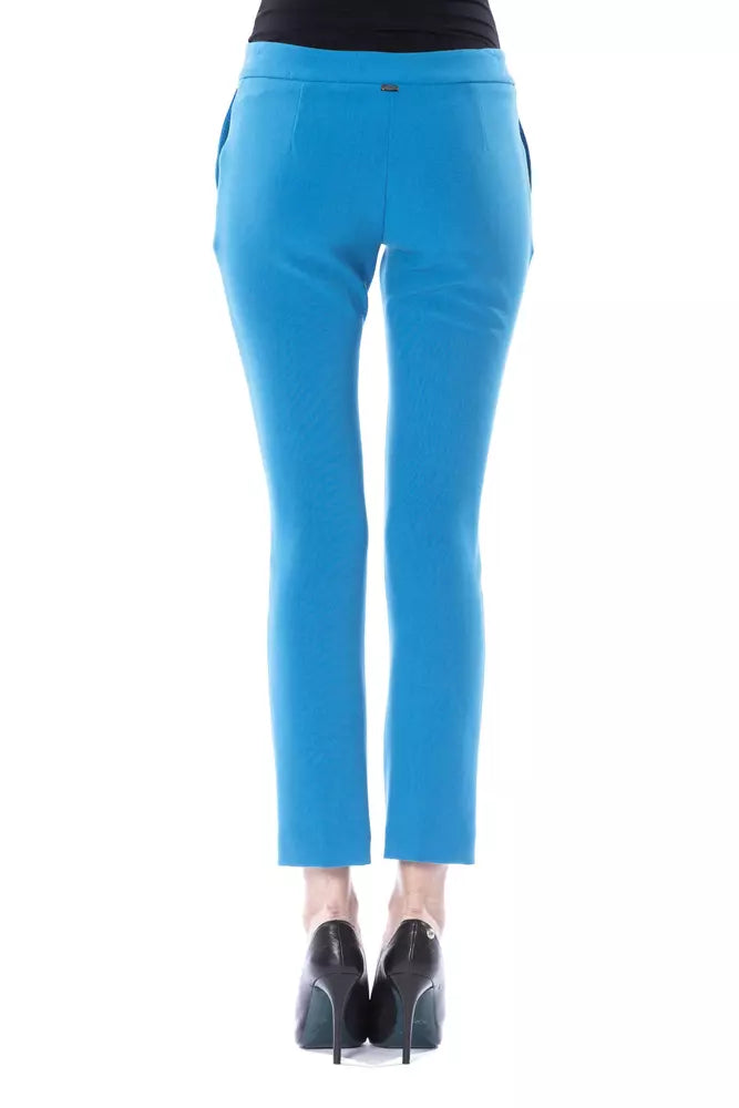 Pantalón de mujer de poliéster azul claro BYBLOS