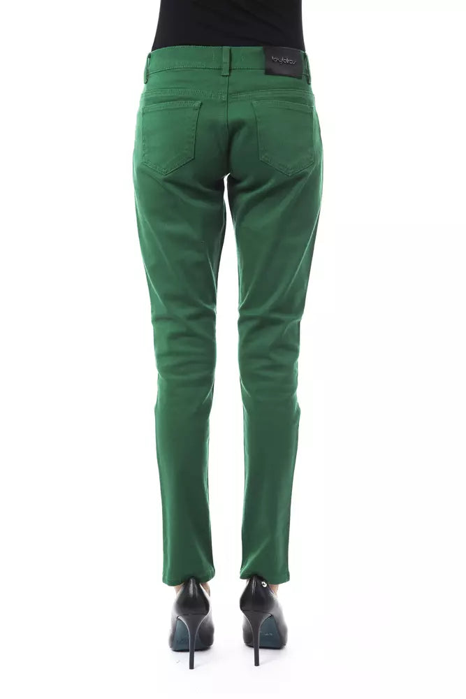 Pantalones de algodón verde para mujer BYBLOS