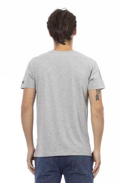 Camiseta de algodón gris Trussardi Action para hombre