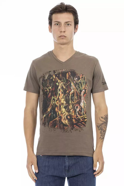 Camiseta de algodón marrón Trussardi Action para hombre