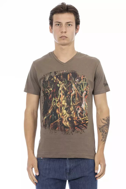 Camiseta de algodón marrón Trussardi Action para hombre