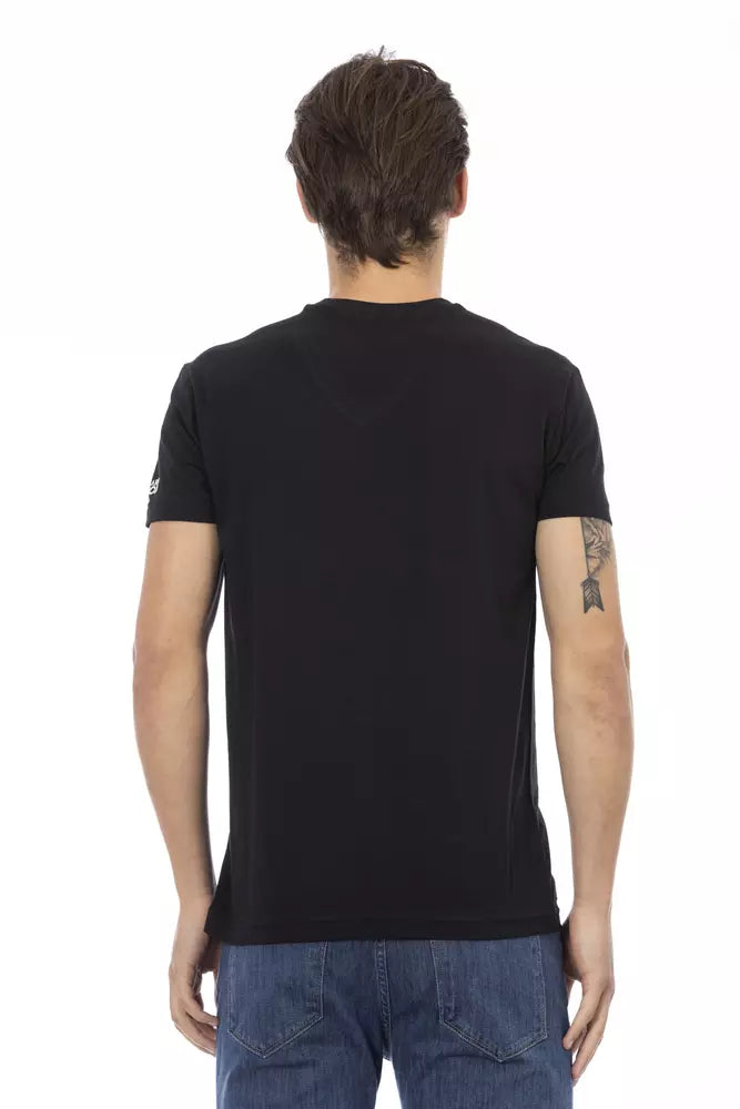 Camiseta de algodón negra para hombre Trussardi Action