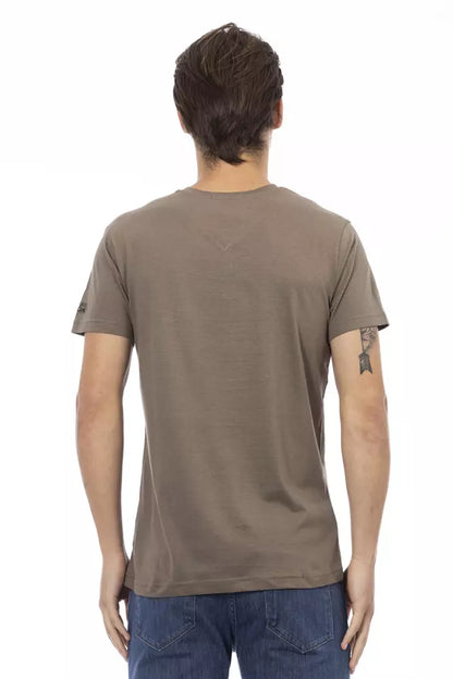 Camiseta de algodón marrón Trussardi Action para hombre
