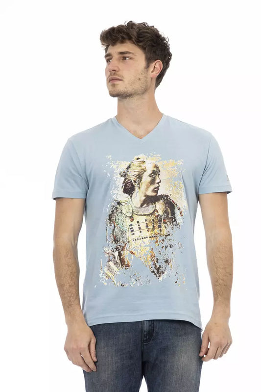 Camiseta Trussardi Action de algodón azul claro para hombre