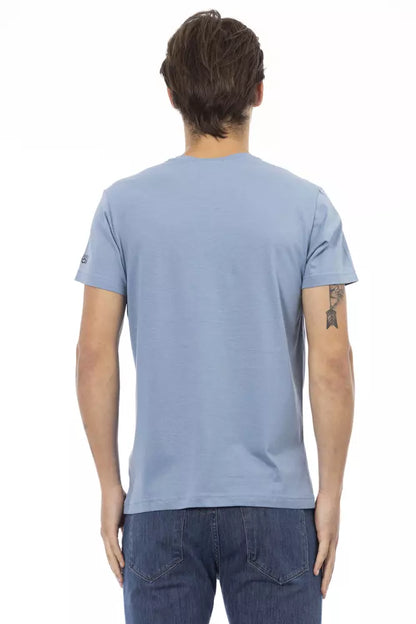 Camiseta Trussardi Action de algodón azul claro para hombre