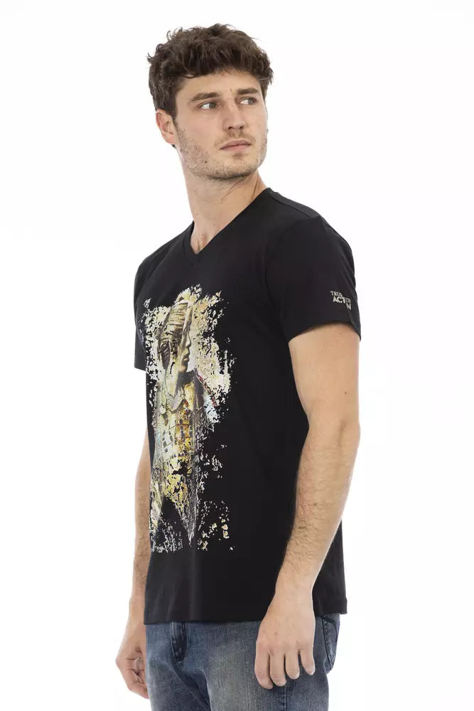 Camiseta de algodón negra para hombre Trussardi Action