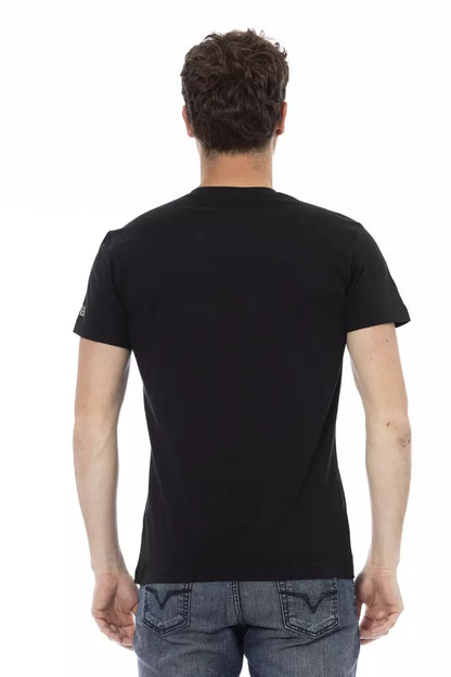 Camiseta de algodón negra para hombre Trussardi Action
