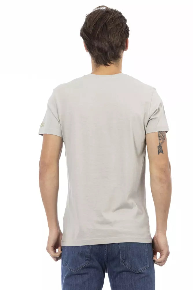 Camiseta de algodón gris Trussardi Action para hombre