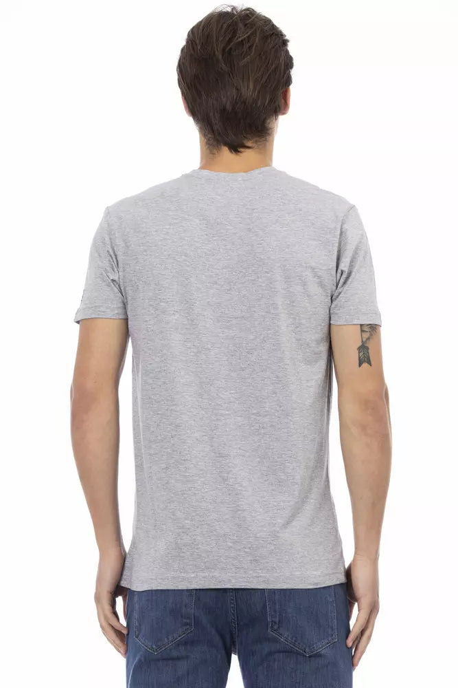 Camiseta de algodón gris Trussardi Action para hombre
