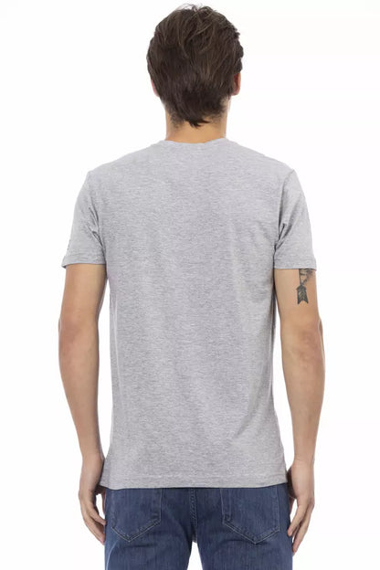 Camiseta de algodón gris Trussardi Action para hombre