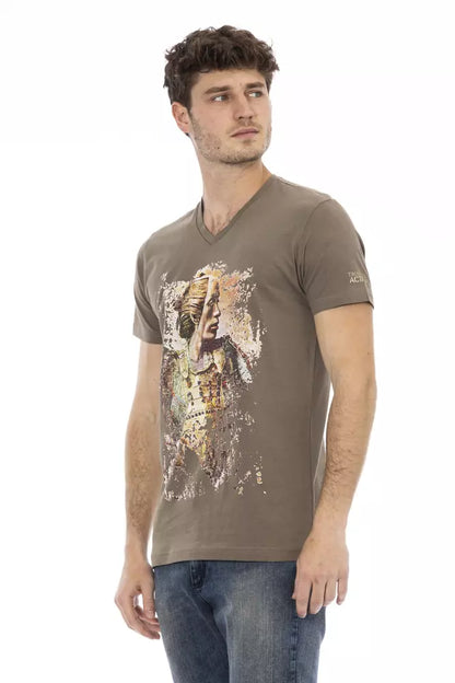 Camiseta de algodón marrón Trussardi Action para hombre