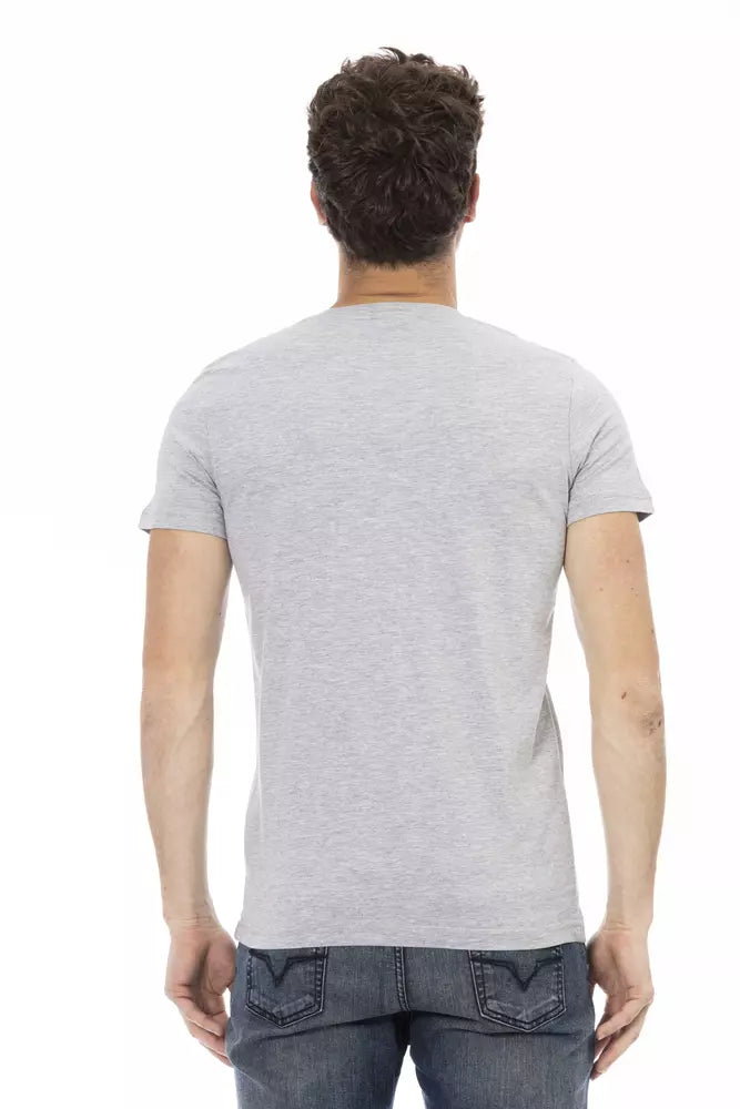 Camiseta de algodón gris Trussardi Action para hombre