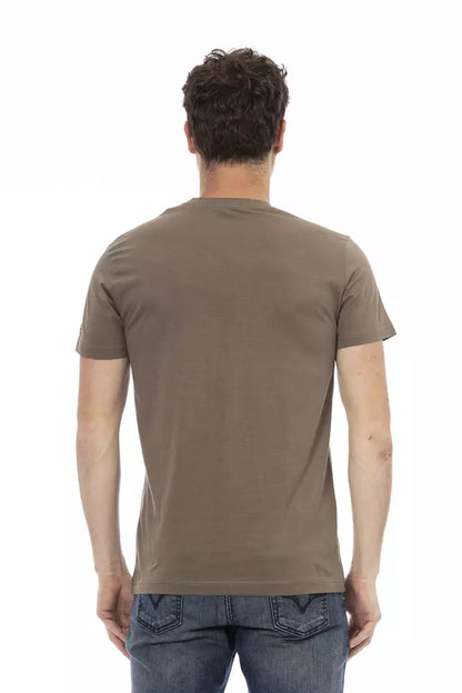 Camiseta de algodón marrón Trussardi Action para hombre