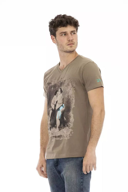 Camiseta de algodón marrón Trussardi Action para hombre