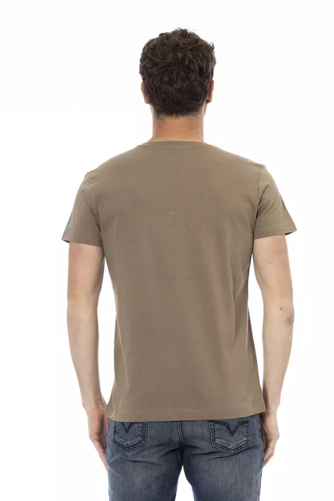 Camiseta de algodón marrón Trussardi Action para hombre