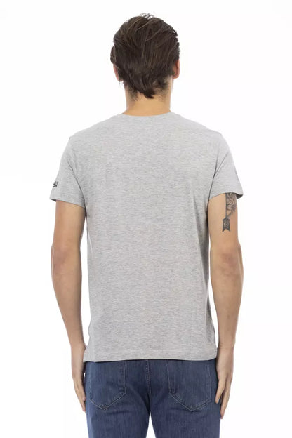Camiseta de algodón gris Trussardi Action para hombre