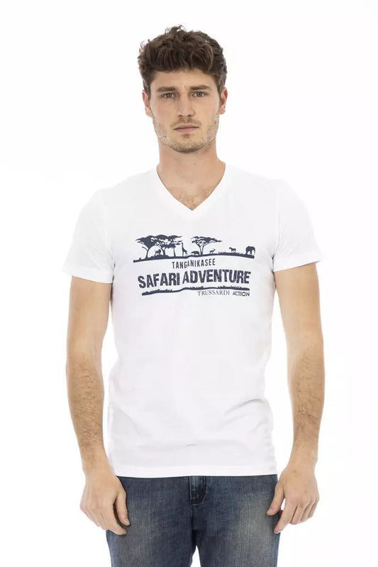 Camiseta de algodón blanca para hombre Trussardi Action