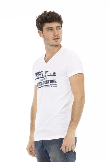 Camiseta de algodón blanca para hombre Trussardi Action