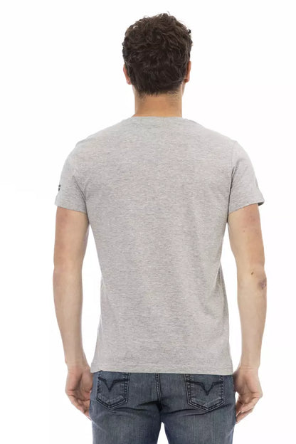 Camiseta de algodón gris Trussardi Action para hombre