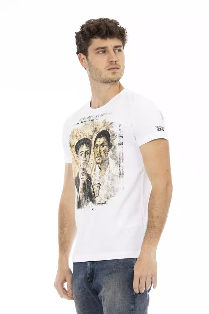 Camiseta de algodón blanca para hombre Trussardi Action