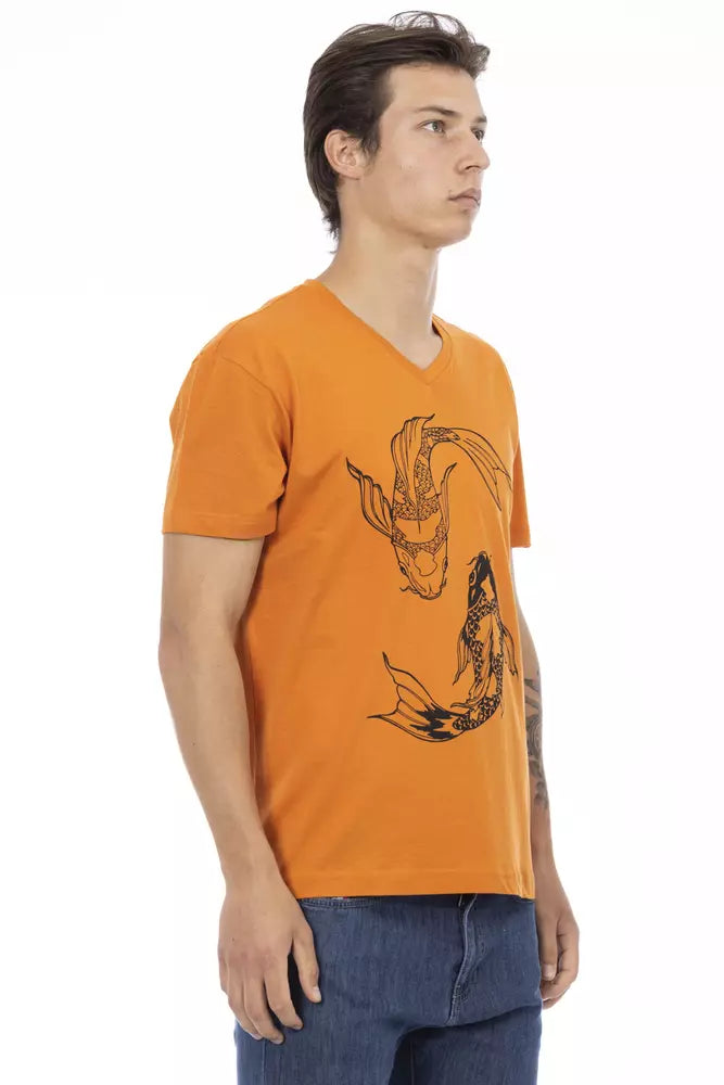 Camiseta de algodón naranja Action de Trussardi para hombre