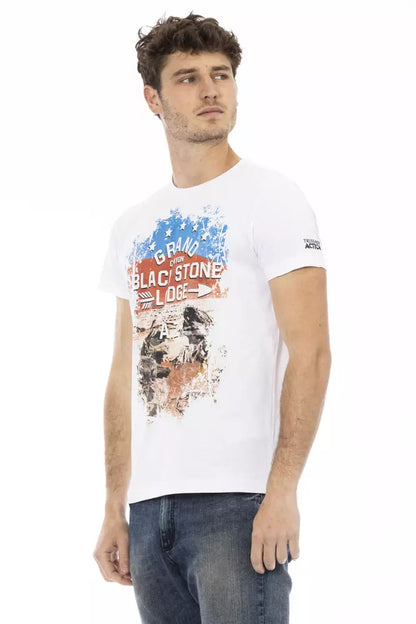 Camiseta de algodón blanca para hombre Trussardi Action