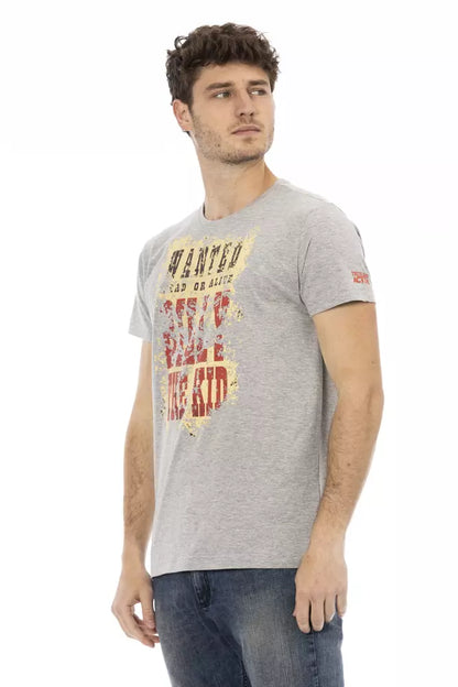 Camiseta de algodón gris Trussardi Action para hombre