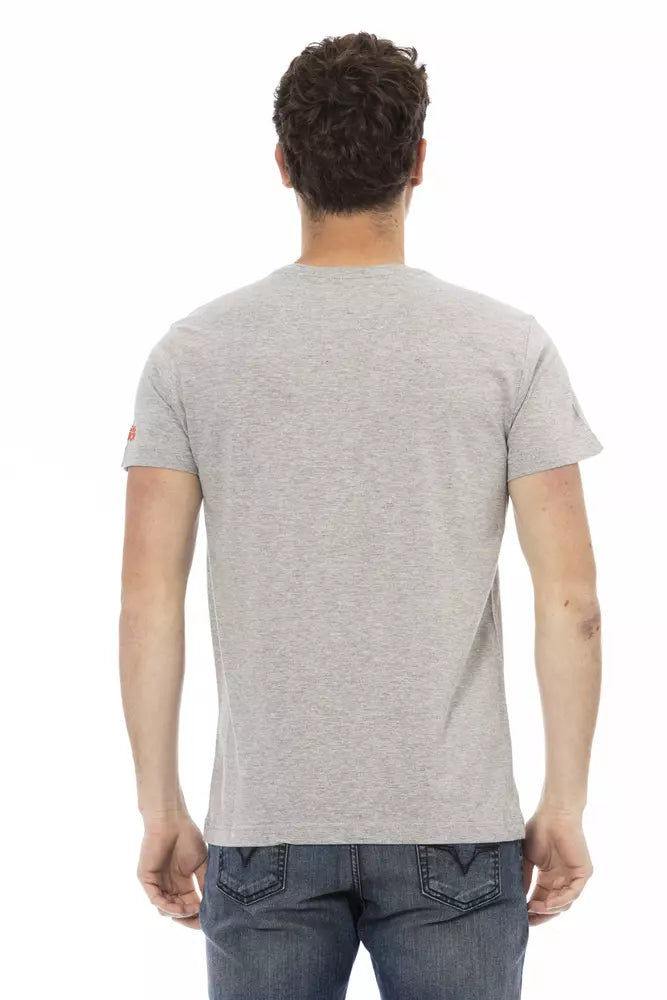 Camiseta de algodón gris Trussardi Action para hombre
