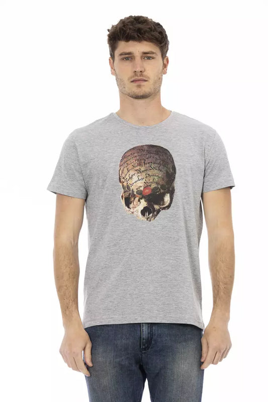 Camiseta de algodón gris Trussardi Action para hombre