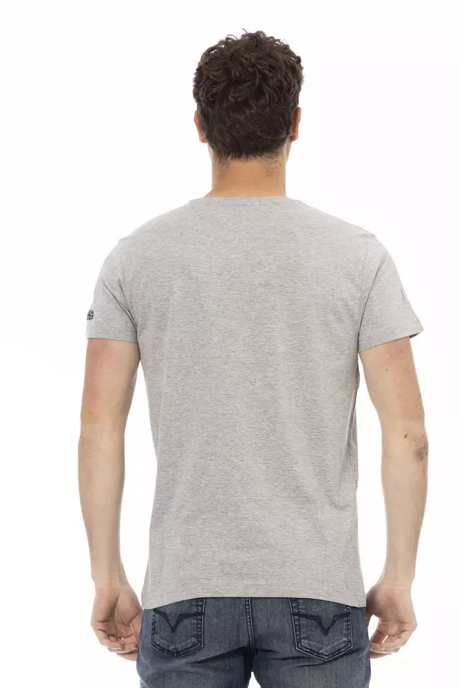 Camiseta de algodón gris Trussardi Action para hombre