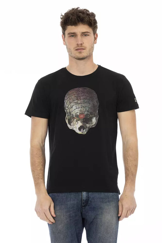 Camiseta de algodón negra para hombre Trussardi Action
