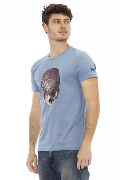 Camiseta Trussardi Action de algodón azul claro para hombre