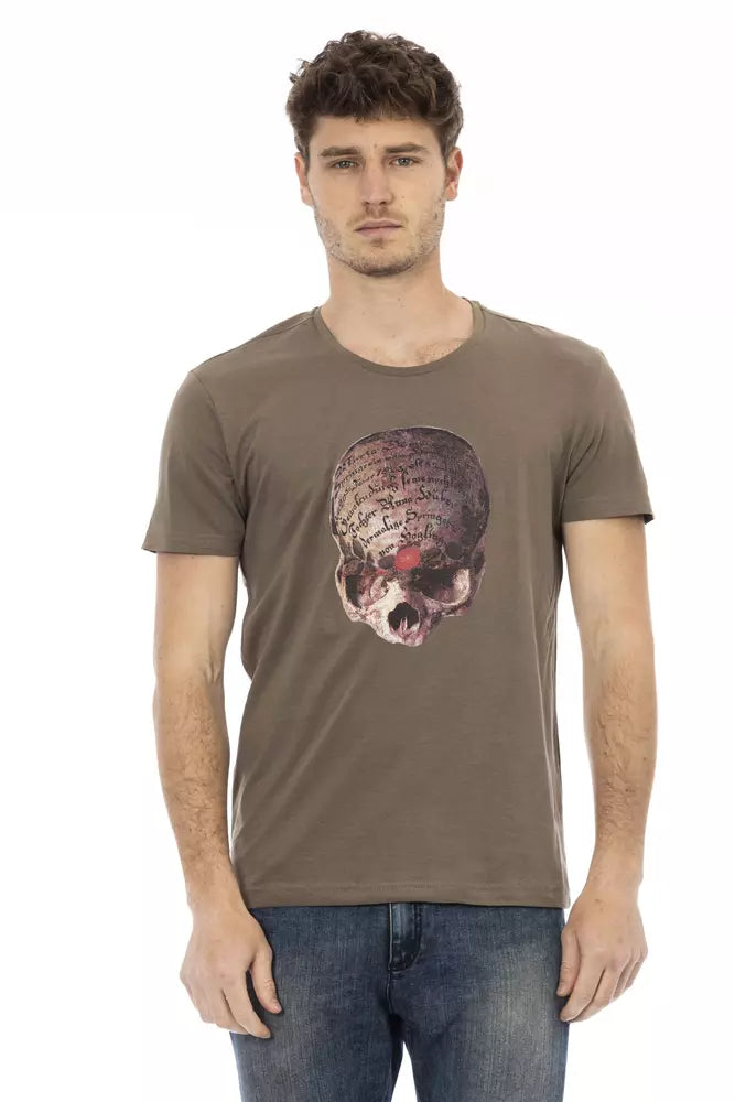 Camiseta de algodón marrón Trussardi Action para hombre