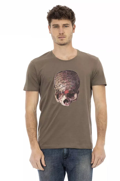 Camiseta de algodón marrón Trussardi Action para hombre