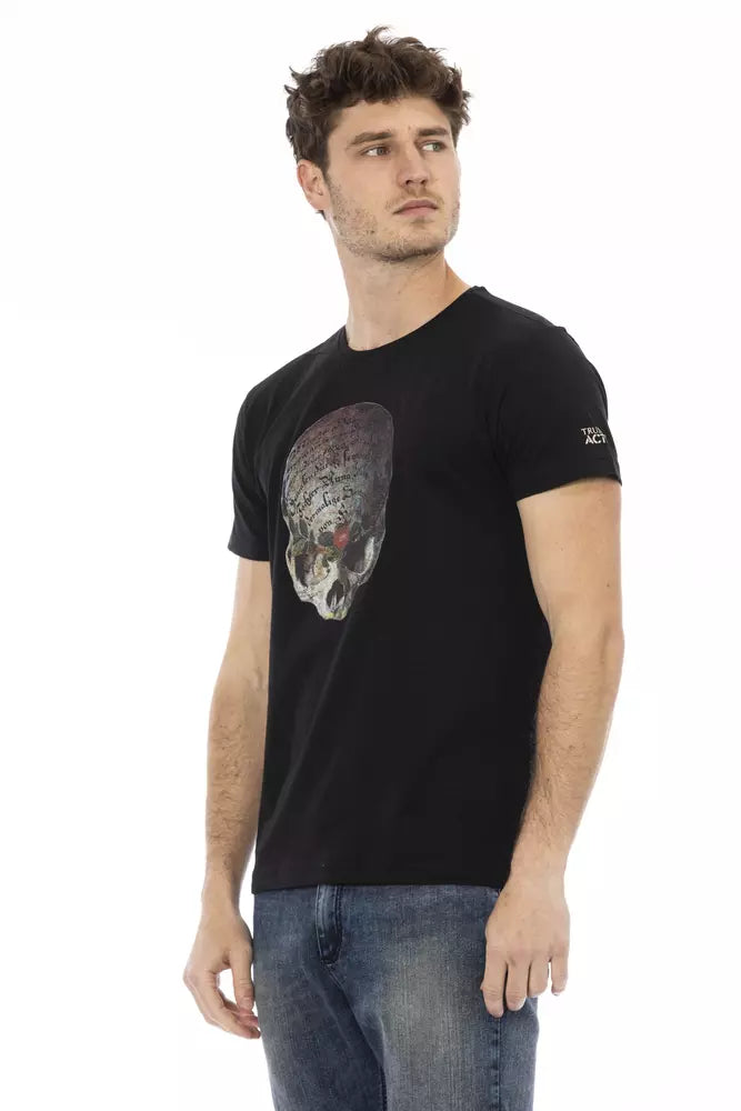 Camiseta de algodón negra para hombre Trussardi Action