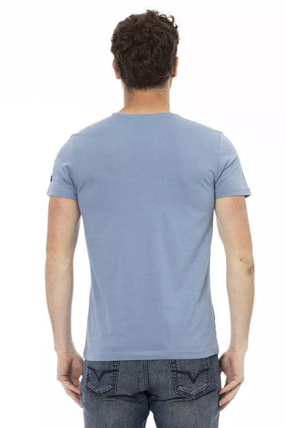 Camiseta Trussardi Action de algodón azul claro para hombre