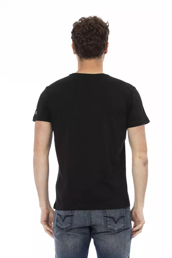 Camiseta de algodón negra para hombre Trussardi Action