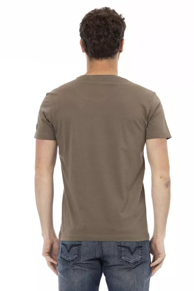 Camiseta de algodón marrón Trussardi Action para hombre