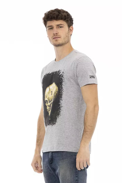 Camiseta de algodón gris Trussardi Action para hombre
